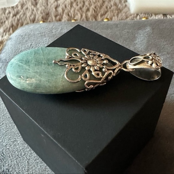 Doug Paulus Aquamarine Sterling Silver LARGE Pendant - Picture 5 of 12